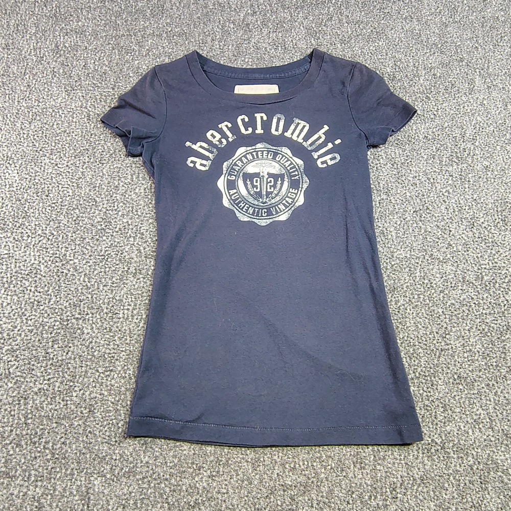 Y2K Abercrombie & Fitch Blue Tee Size Medium Vintage Preppy